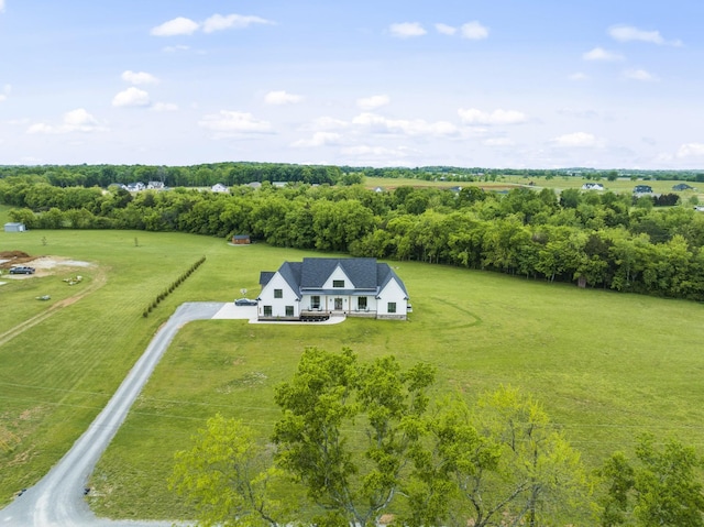 aerial view with a rural view