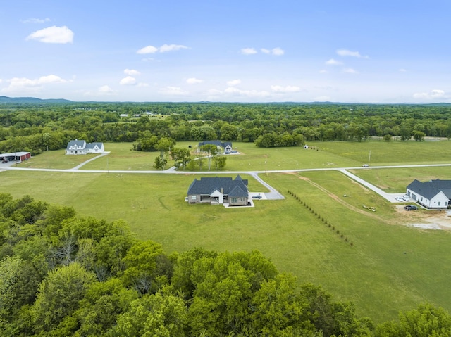 drone / aerial view with a rural view