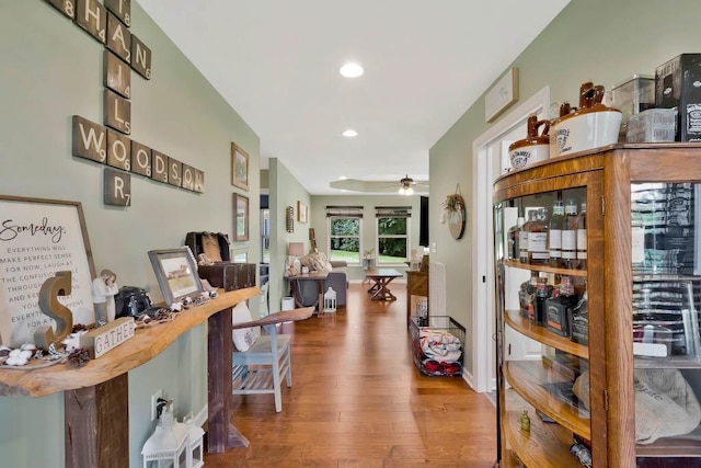 corridor featuring hardwood / wood-style flooring