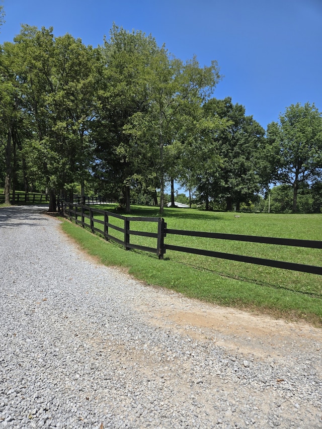 view of street with a rural view