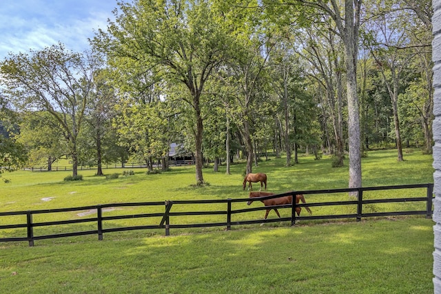 view of property's community with a lawn