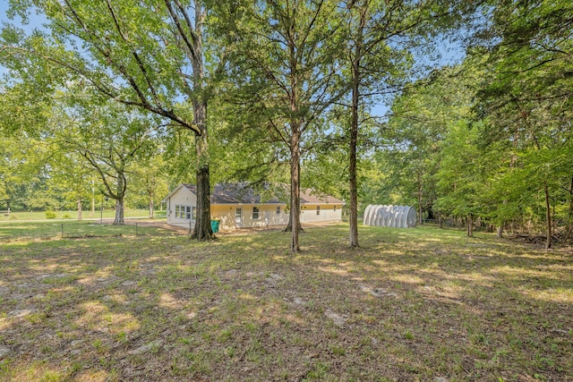 view of yard featuring fence