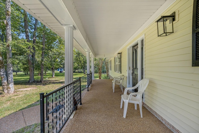 view of patio / terrace with a porch