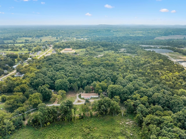 aerial view with a forest view