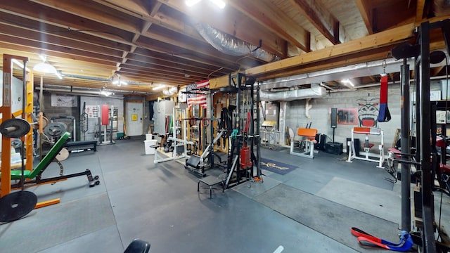 interior space featuring concrete floors