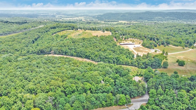 aerial view featuring a forest view