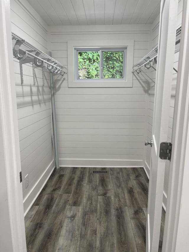 walk in closet featuring dark hardwood / wood-style floors