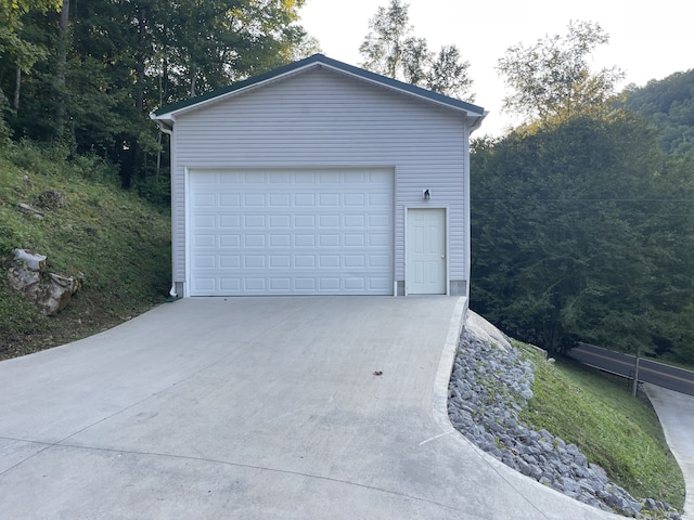 view of garage