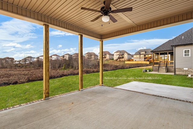 view of patio / terrace with ceiling fan