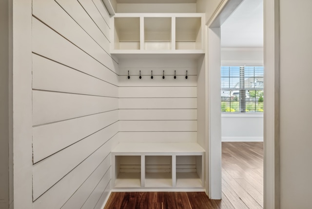 mudroom featuring hardwood / wood-style floors