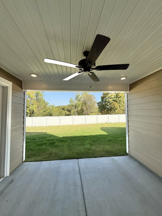 view of patio / terrace with ceiling fan