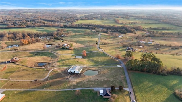 aerial view featuring a rural view