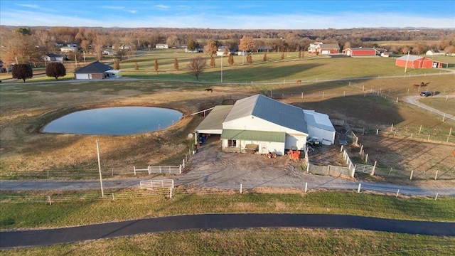 aerial view featuring a rural view