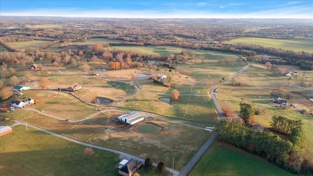 bird's eye view with a rural view