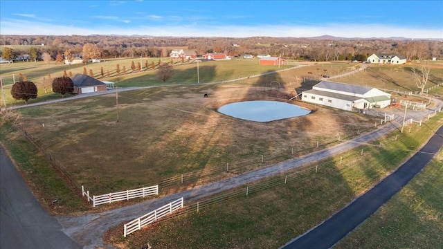 aerial view featuring a rural view