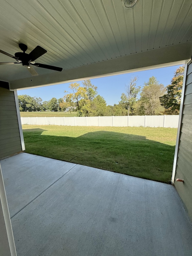 view of patio / terrace with ceiling fan