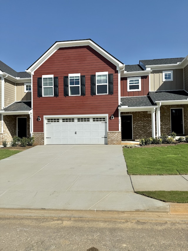 view of front of property featuring a garage