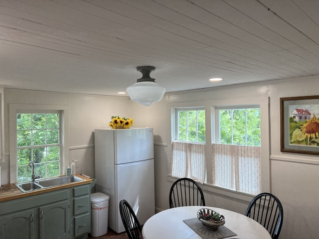 dining room with sink