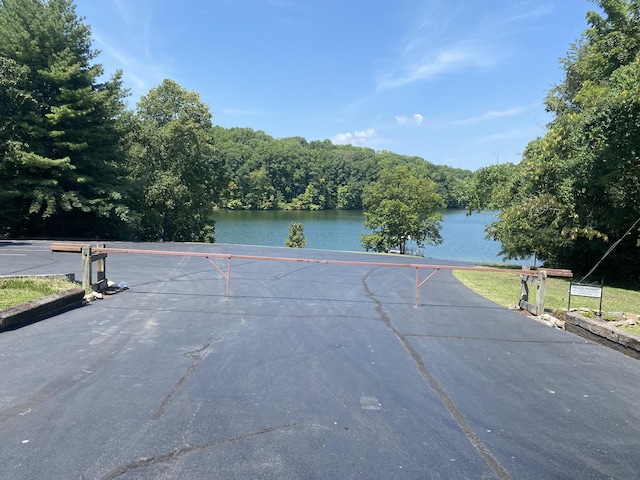 view of street featuring a water view