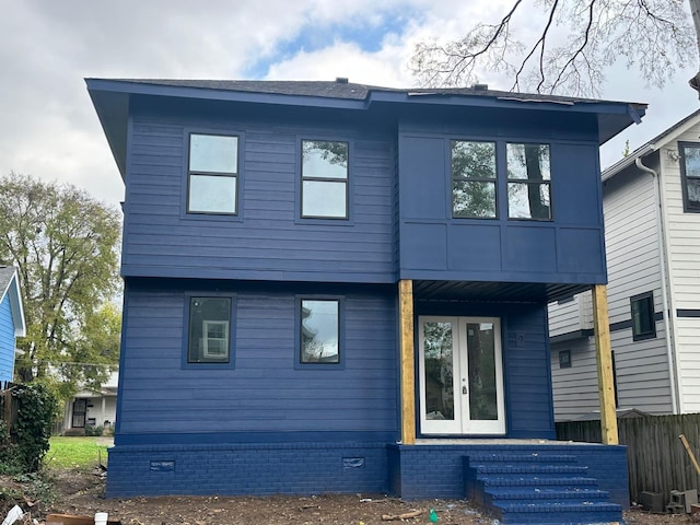 view of front of home with french doors