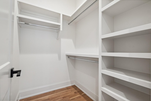 walk in closet featuring wood-type flooring