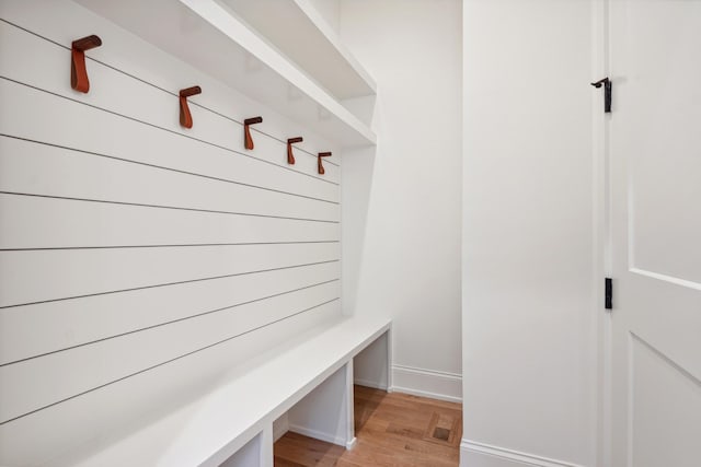 mudroom featuring light hardwood / wood-style floors