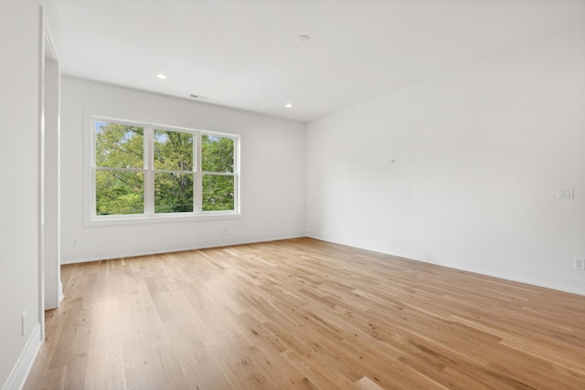 empty room featuring light wood-type flooring