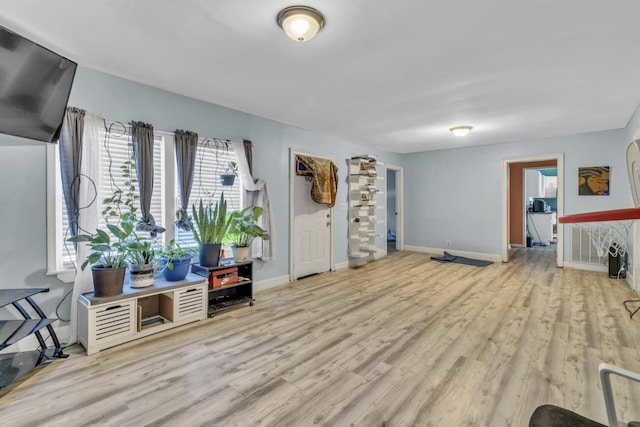 interior space featuring light wood-type flooring