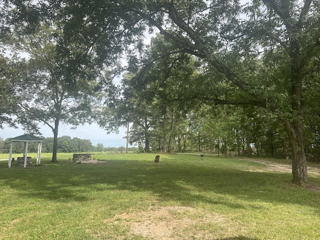 view of yard with a gazebo