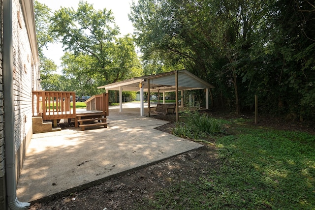 view of patio with a deck