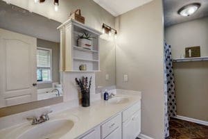 bathroom with double vanity