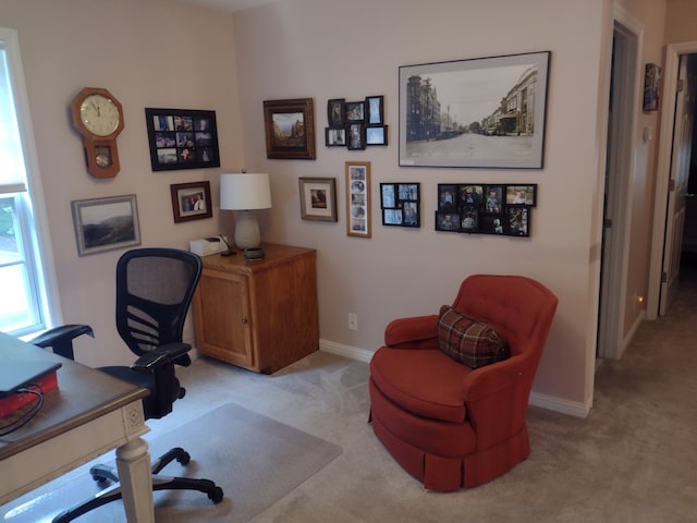 view of carpeted office