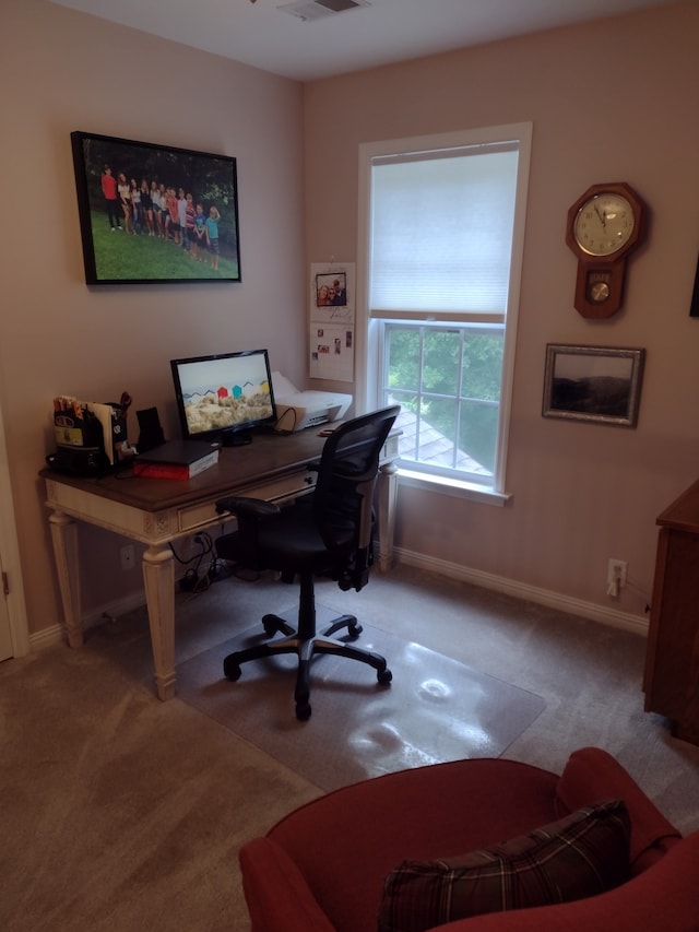 office space with carpet floors