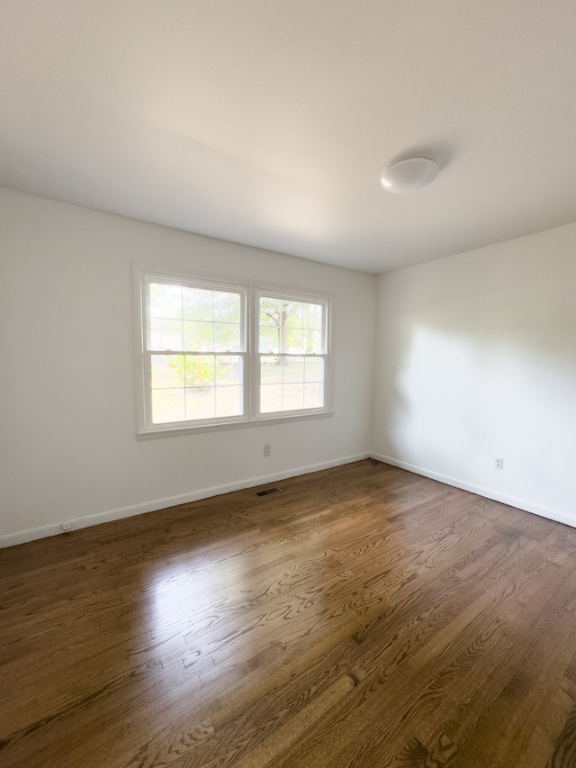 spare room featuring wood-type flooring