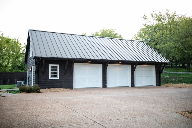 garage featuring central air condition unit