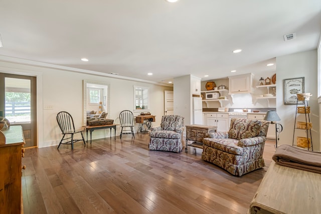 living room featuring hardwood / wood-style flooring