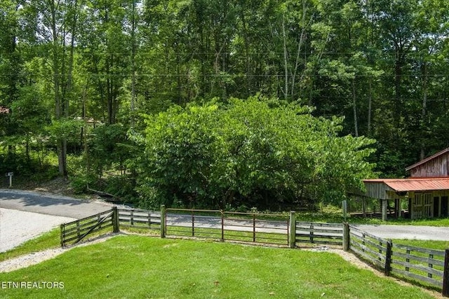 view of yard with fence