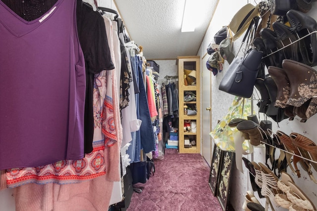 spacious closet with carpet flooring