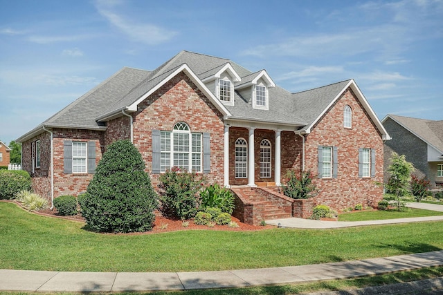 view of front facade with a front yard