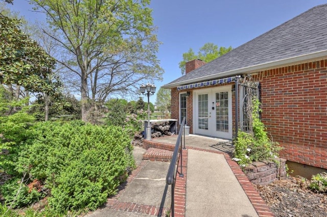 exterior space featuring french doors