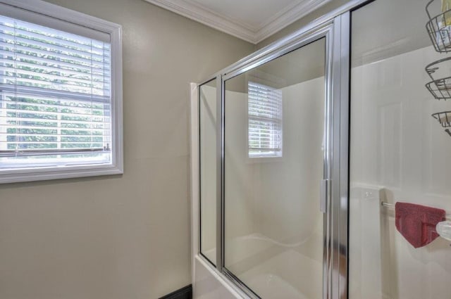 bathroom featuring ornamental molding