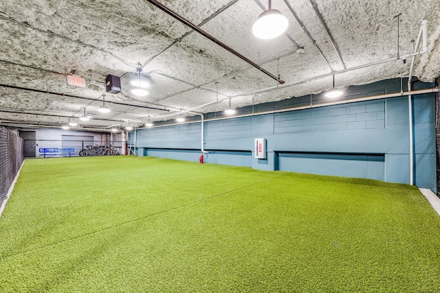 interior space with a garage door opener