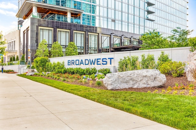 view of community sign