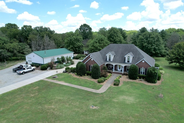 drone / aerial view with a view of trees