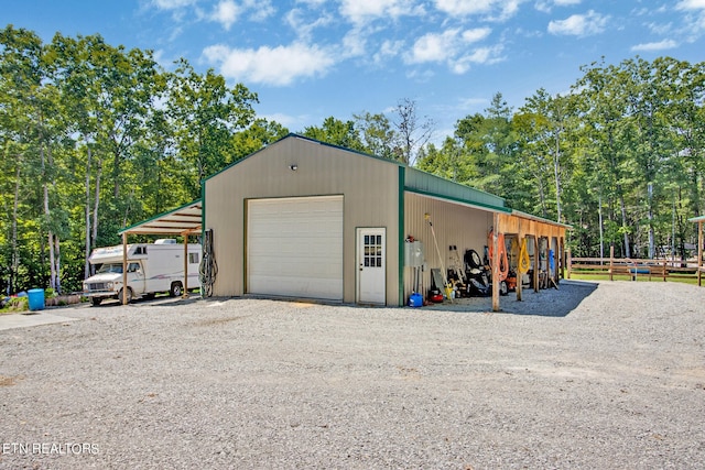 view of garage