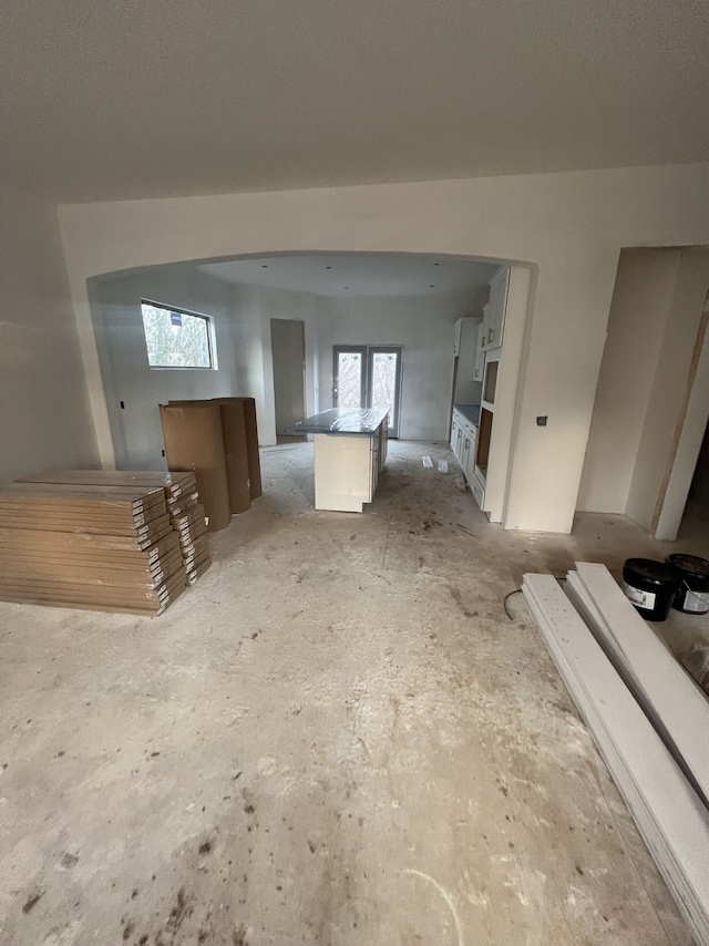 kitchen with a kitchen island