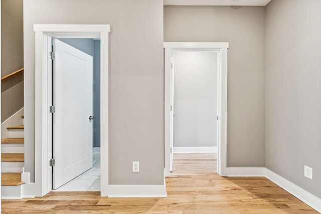 interior space with light hardwood / wood-style flooring