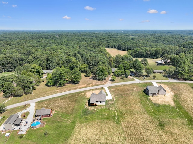 aerial view with a forest view