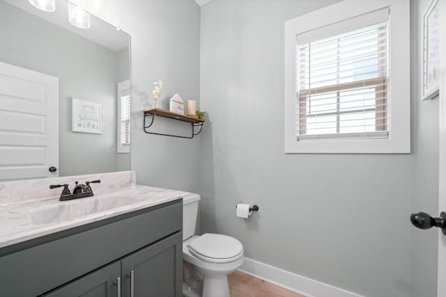 bathroom with toilet and vanity