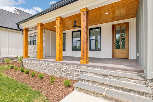 doorway to property with a porch